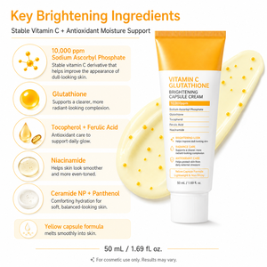 <span class=keywords><strong>Crema</strong></span> Facial Aclarante con Glutatión, Ácido Ferúlico, Péptidos, Niacinamida y Vitamina C para un Tono de Piel Uniforme y el Cuidado de las Manchas Oscuras - Product Image 3