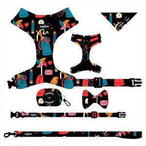 Harness anjing timbal depan, Harness anjing cetak kustom, tali kerah Harness dada, tas kotoran, wadah anjing, rompi anjing beludru untuk <span class=keywords><strong>Pitbull</strong></span> - Product Image 5