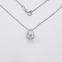 Collane e Pendenti in Platino Pt950 con Diamanti Coltivati in Laboratorio, a Goccia, Fantasia Stella, Delicati e Sognanti, con Catene Sottili per Donna