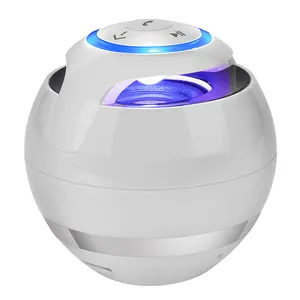 新款硅胶淋浴房防水球发光二极管迷你低音便携式无线蓝牙扬声器，带麦克风Usb