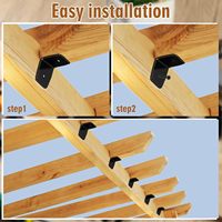 Colliers de fixation noirs en L pour pergola, support d'angle en bois et acier, épaisseur 11 jauges, charge maximale