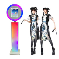 Photomaton Deluxe Duo DSLR pour iPad avec écran LCD, support et imprimante, ovale, facile à assembler, 15,6 pouces, 10,2 pouces, haute qualité