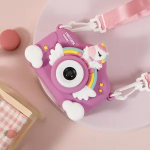 儿童最佳相机2024儿童最佳礼品数码独角兽相机面部识别聚焦高清1080p视频幼儿摄像机