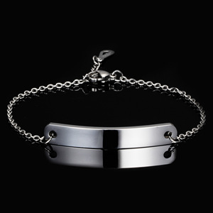 Brazalete curvo de acero inoxidable dorado con grabado para regalo unisex, joyería. - Product Image 4
