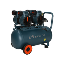 LASTON Compresseur d'air silencieux sans huile personnalisé double tête 2.4kw 3.2hp 15 litres 180l par min pour les fermes
