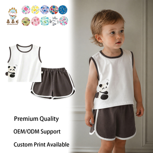 Conjunto <span class=keywords><strong>de</strong></span> Pijama <span class=keywords><strong>de</strong></span> Dos Piezas para Bebés y Niños Pequeños, Marca Guai, Suave, sin Mangas, para Verano - Product Image 1