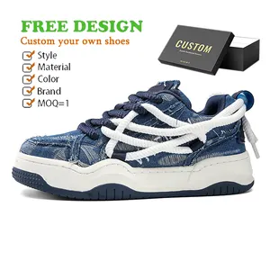 Chaussures De Sport Manufacture Luxury Blank Skateboard Canvas Denim Customized Shoes 2024 Chunky Sneakers for Women