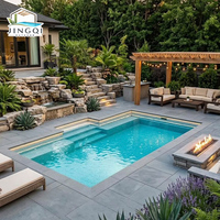 Piscine modulaire en fibre de verre de grande taille pour l'extérieur, adaptée aux appartements résidentiels et commerciaux, toutes saisons, intelligente et prête à l'emploi.