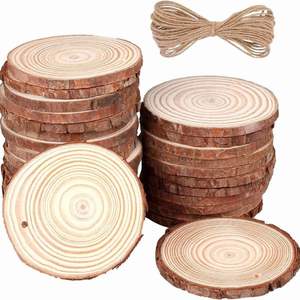 Rodajas de Madera Circulares de 3cm-20cm, Pino Natural sin Acabado, Lujo Hecho a Mano, Cuidado Personal, Pintura, Discos de Corteza de Árbol, Patrón Alfabético - Product Image 1