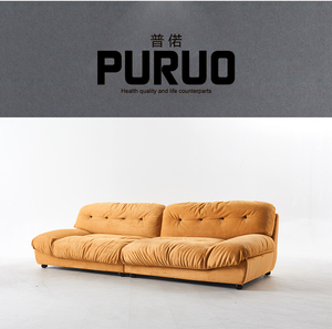PURUO nórdico minimalista <span class=keywords><strong>italiano</strong></span> terciopelo gato cero tela nuevo nórdico mate látex fila recta Modular sofá seccional sofá conjunto - Product Image 5