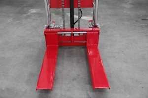 छोटे आकार 400 किलोग्राम हाइड्रोलिक सेमी इलेक्ट्रिक स्टेकर पैलेट फोर्कलिफ्ट उच्च मिनी लिफ्ट स्टेकर नई स्थिति - Product Image 2