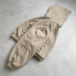 OEM Custom High Quality 100% Cotton Terry Waterproof Winter Men's <strong>Oversized</strong> Acid Wash Ripped Raw Hem <strong>Long</strong> Sweatshirts <strong>Hoodies</strong> - Product Image 2