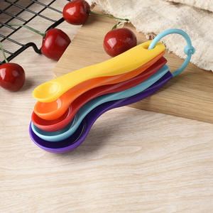 Rainbow Plastic <b>Measuring</b> Spoons <b>Set</b> 5Pcs With Scale For Baking Cooking Kitchen Tools - Product Image 2