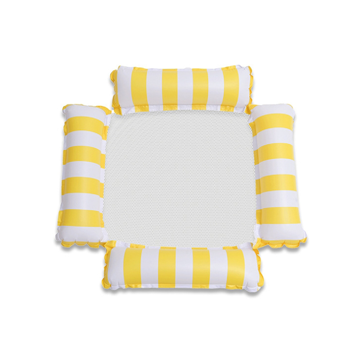 Four-tube striped floating raft-yellow