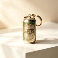 Mini-Bierdosen 3D-geprägte Sublimationsrohlinge Schlüsselanhänger im Großhandel, Vintage-Etiketten-Taschenanhänger, Neuheit-Souvenir-Geschenk für Liebhaber