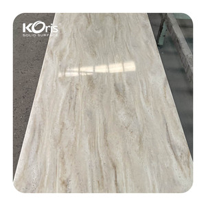 Pierre artificielle Koris 3660x760mm 12mm d'épaisseur Matériau de surface solide pur 100% acrylique Surface solide pour plan de toilette de salle de bain - Product Image 5