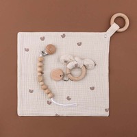 Chaînes de sucettes personnalisées avec nom, bavoirs en coton pour bébé, anneaux de dentition, serviettes à salive, chaînes de sucettes – Cadeaux de fête et de baby shower