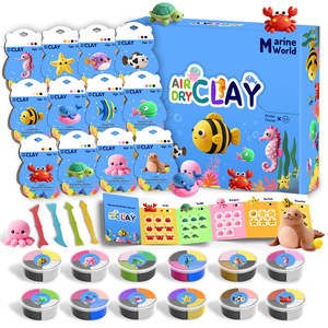 Kit d'argile <span class=keywords><strong>à</strong></span> séchage <span class=keywords><strong>à</strong></span> l'air NewFamily de Bview Art, projets en 12 étapes, cartes de projets, argile douce non collante, outils, ensemble d'artisanat DIY non toxique - Product Image 6