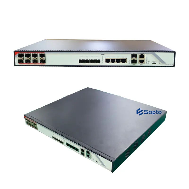 Sopto Best Price GPON OLT 8 PON 10G Uplink GPON OLT Network Terminal Dual 220V AC With 1 USB Interface