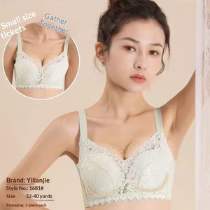 Soutien-gorge de luxe en dentelle florale pour <span class=keywords><strong>femme</strong></span>, en <span class=keywords><strong>latex</strong></span> de haute qualité, coupe profonde en V, dos nageur sexy, respirant, push-up, sans couture - Product Image 1