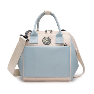 Wholesale Stylish Dual Tone <b>Mini</b> Shoulder Bag For <b>Women</b> Lightweight Waterproof Nylon Handbag With Adjustable Strap Top Handle - Product Image 4