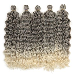 Onda dell'oceano per Ombre rosa uncinetto estensioni dei capelli morbido Hawaii <span class=keywords><strong>trecce</strong></span> ondulate lunghi ricci capelli sintetici tinti <span class=keywords><strong>con</strong></span> prodotti chimici - Product Image 5