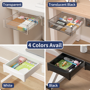 Zelfklevende lade onder het bureau, bevestigbare opbergorganizer onder het bureau, verborgen uitschuifbare lade voor kantoor, huis, kast, schrijfwaren - Product Image 5