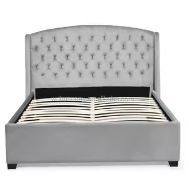 Grote Korting Eenvoudig Europa Ontwerp Kingsize Fluwelen Stof Met Knoop Getuft Hoofdeinde Gestoffeerd Bed - Product Image 5