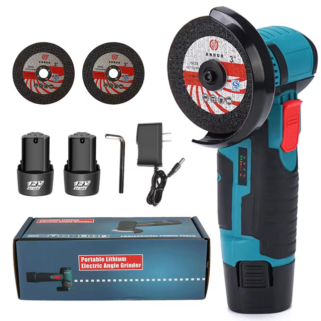 3 Inch 12V Portable Brushless Cordless Angle Grinder Mini Multifunctional Adapter Lithium Battery DIY Power Grinding Polishing