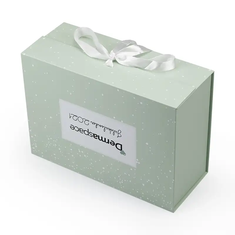 Nieuwe Collectie Simple Elegant Folding Custom Box Magnetische Kartonnen Gift Box Verpakking Lint Sluiting Met Uw Eigen Logo