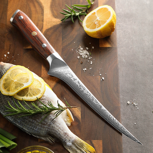 سكين فيليه ياباني XINZUO الأكثر مبيعًا، <span class=keywords><strong>7</strong></span> بوصات، 67 طبقة من فولاذ دمشق، بمقبض من خشب الورد الطبيعي، لتقطيع وتجهيز الطعام - Product Image 4