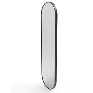 Espelho de parede oblíquo de comprimento total para banheiro preto, espelho de parede com design moderno e de grande venda