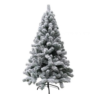 Árbol de Navidad de pino de nieve artificial con soporte de Metal puntas de rama exuberante vacaciones decorar Outroad nieve flocado árbol de Navidad - Product Image 6