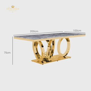 Nordic Modern Design <strong>Dining</strong> <strong>Table</strong> <strong>Set</strong> Marble Top Stainless Steel Dinning <strong>Table</strong> <strong>Set</strong> - Product Image 4