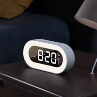 Lampe de table intelligente créative rechargeable à LED alimentée par USB, lampe de chevet, aide au sommeil, réveil pour enfants, veilleuse