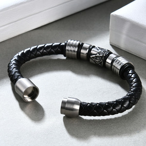 Stainless Steel Clasp Cool Unisex Adjustable Wristband for Vintage Trendy Style - Product Image 5