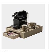 Plateau à bijoux rectangulaire en cuir véritable avec fermeture à pression - Rangement de voyage pour armoire, cuisine, salle de bain et salon