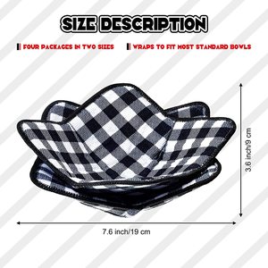 4 Packs Offre Spéciale Cuisine Colorée 7 "sq Colorful Plaid Microwave Heated Bowl Holders Microfiber Towel Cloth Bowl Huggers - Product Image 2