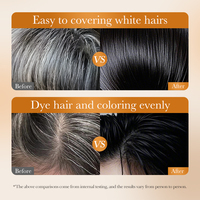 Shampoo colorant capillaire à l'huile de coco SADOER 500ml, teinture noire naturelle nourrissante pour la couverture des cheveux gris, étiquette privée OEM, faible MOQ