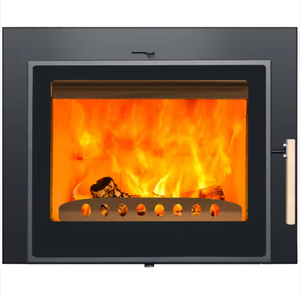 Estufa de Leña Moderna Negra Independiente de Acero al Carbono sin Humo con Horno para Interiores de Villa - Product Image 2