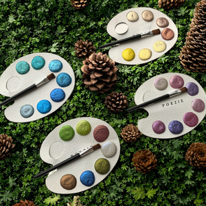 Portable personnalisable 7 couleurs Mini solide nacré aquarelle <span class=keywords><strong>Gouache</strong></span> peinture carte de peinture brillante pour la peinture sur toile extérieure - Product Image 2