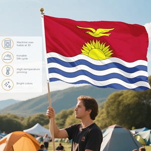 Banderas Promocionales Publicitarias 3x5FT, Bandera Personalizada de Kiribati, Bandera Nacional de la República de Kiribati, Pájaro Dorado y Sol, Poliéster - Product Image 4