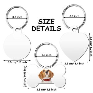 Trống Xương Hình Dạng Con Chó ID Tag UV In Hợp Kim Nhôm Pet Tên Tag Cổ Áo Mặt Dây Chuyền Với Móc Chìa Khóa Cho Làm Nhãn Quà Lưu Niệm - Product Image 1
