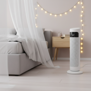 <span class=keywords><strong>Ventilateur</strong></span> sur pied oscillant numérique sans pales 2000W, télécommandé, design <span class=keywords><strong>colonne</strong></span> argenté, pour usage hôtelier, alimentation électrique - Product Image 5