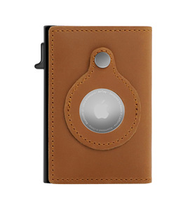 Portacarte in Vera Pelle a Righe Minimalista in Fibra di Carbonio Ultra-Sottile con Funzione Pop-Up, <span class=keywords><strong>Portafoglio</strong></span> per <span class=keywords><strong>Carte</strong></span> di Credito Smart con Blocco RFID e Supporto per AirTag - Product Image 1