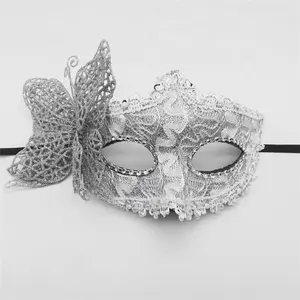 Máscara lateral para festa feminina, máscara meia-face de borboleta para festa à fantasia, dropship