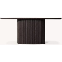 Table console en bois cannelé moderne haut de gamme RH, meuble d'entrée de luxe, table de couloir côtelée style California Casual, bureau d'appoint Japandi