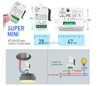 Télécommande sans fil 433 MHz, interrupteur mural 1 canal, 10A 110V-220V, portée 50m, circuit unidirectionnel