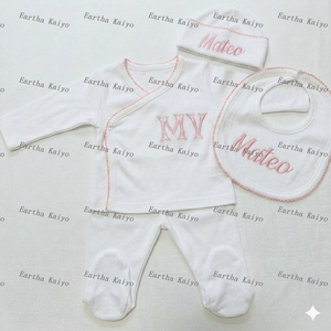 Conjunto <span class=keywords><strong>de</strong></span> <span class=keywords><strong>Ropa</strong></span> Personalizada para Bebé Recién Nacido, 100% Algodón, Regalo para Baby Shower, Invierno, Monograma - Product Image 3