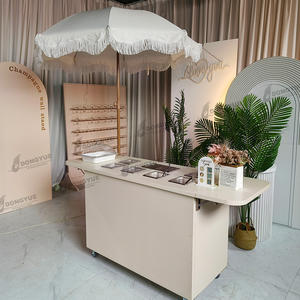 Carrito de Dulces Personalizado de Metal Plegable en Blanco, Carrito de Comida Móvil, Carrito para Embutidos para Bodas y Cumpleaños - Product Image 5